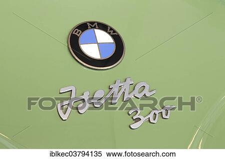 Stock Photography - "Lettering on a car with logo, BMW Isetta 300". Fotosearch