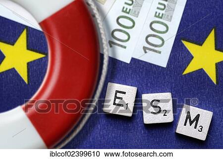 Stock Image - "Letters forming the term """"ESM"""", European Stability Mechanism". Fotosearch