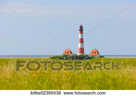 "Leuchtturm Westerheversand lighthouse, Westerhever, North Sea, North Frisia, Schleswig-Holstein, northern Germany, Germany, Europe" View Large Photo Image Stock Photo - "Leuchtturm Westerheversand lighthouse, Westerhever, North Sea, North Frisia, Schleswig-Holstein, northern Germany, Germany, Europe". Fotosearch