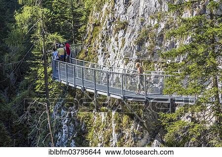 Picture - "Leutaschklamm gorge, Mittenwald, Alps, Bavaria, Germany, Europe". Fotosearch