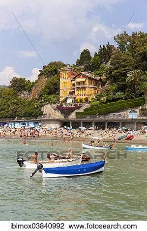 Stock Image - "Levanto lido, Cinque Terre, Riviera di Levante, Province of Genoa, Liguria, Italy, Europe". Fotosearch