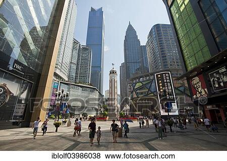 "Liberation Monument, 27. 5m, erected in 1945 to commemorate the victory over Japan, in the central shopping area in front of? Çï? Çïnewly-built high-rise buildings, Chongqing, China, Asia" View Large Photo Image Stock Photo - "Liberation Monument, 27. 5m, erected in 1945 to commemorate the victory over Japan, in the central shopping area in front of? Çï? Çïnewly-built high-rise buildings, Chongqing, China, Asia". Fotosearch