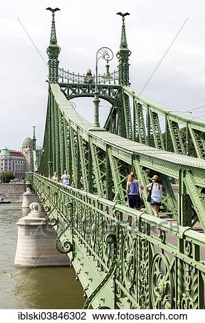 Stock Image - "Liberty Bridge, Budapest, Hungary, Europe". Fotosearch