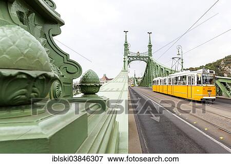 "Liberty Bridge with tram, Budapest, Hungary, Europe" View Large Photo Image Stock Photo - "Liberty Bridge with tram, Budapest, Hungary, Europe". Fotosearch