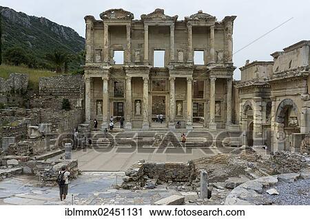 Stock Image - "Library of Celsus, ancient city of Ephesus, Efes, Izmir province, Turkey, Asia". Fotosearch