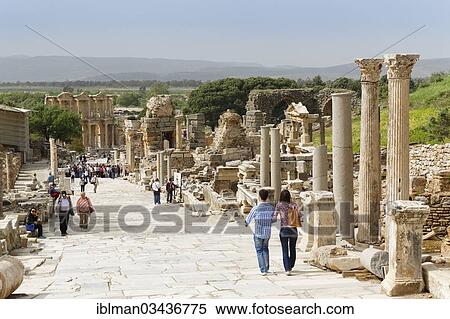 "Library of Celsus and Curetes Street, Ephesus, Selcuk, Izmir Province, Aegean Region, Turkey, Asia" View Large Photo Image Stock Photography - "Library of Celsus and Curetes Street, Ephesus, Selcuk, Izmir Province, Aegean Region, Turkey, Asia". Fotosearch