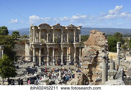 "Library of Celsus and the Baths of Scholastica, ancient city of Ephesus, Efes, UNESCO World Heritage Site, Aegean Sea, Turkey, Asia" View Large Photo Image Stock Image - "Library of Celsus and the Baths of Scholastica, ancient city of Ephesus, Efes, UNESCO World Heritage Site, Aegean Sea, Turkey, Asia". Fotosearch