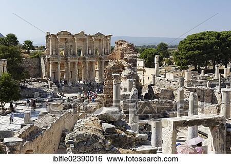 "Library of Celsus, Ephesus, Ephesos, Efes, UNESCO World Heritage Site, Iszmir, Turkish Aegean, Western Turkey, Turkey, Asia" View Large Photo Image Stock Photograph - "Library of Celsus, Ephesus, Ephesos, Efes, UNESCO World Heritage Site, Iszmir, Turkish Aegean, Western Turkey, Turkey, Asia". Fotosearch
