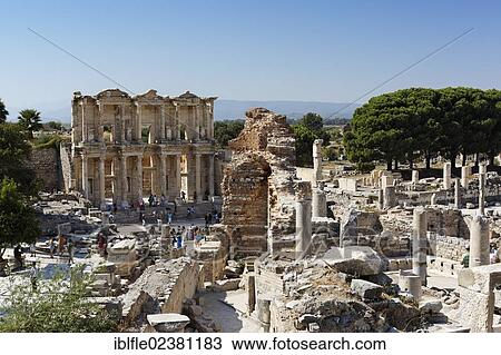 "Library of Celsus, UNESCO World Heritage Site, Ephesus, Ephesos, Efes, Izmir, Turkish Aegean, western Turkey, Turkey, Asia" View Large Photo Image Stock Image - "Library of Celsus, UNESCO World Heritage Site, Ephesus, Ephesos, Efes, Izmir, Turkish Aegean, western Turkey, Turkey, Asia". Fotosearch
