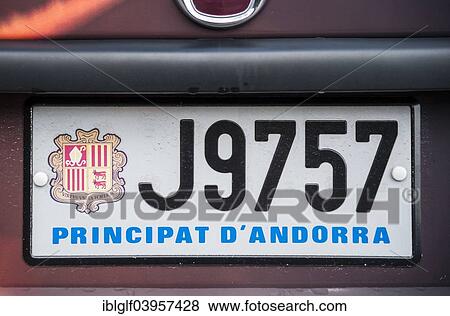 "License plate, Principality of Andorra" View Large Photo Image Stock Photo - "License plate, Principality of Andorra". Fotosearch