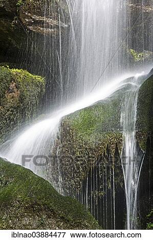 Stock Photo - "Lichtenhain Waterfall, Kirnitzschtal valley, Saxon Switzerland, Elbe Sandstone Mountains, Saxony, Germany, Europe". Fotosearch