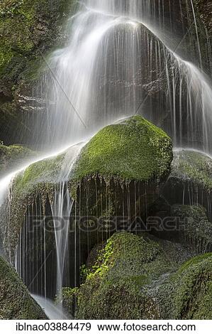 Stock Photo - "Lichtenhain Waterfall, Kirnitzschtal valley, Saxon Switzerland, Elbe Sandstone Mountains, Saxony, Germany, Europe". Fotosearch
