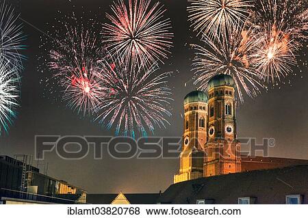 "Liebfrauenkirche or Cathedral of Our Dear Lady with fireworks, Munich, Bavaria, Germany, Europe" View Large Photo Image Stock Photo - "Liebfrauenkirche or Cathedral of Our Dear Lady with fireworks, Munich, Bavaria, Germany, Europe". Fotosearch