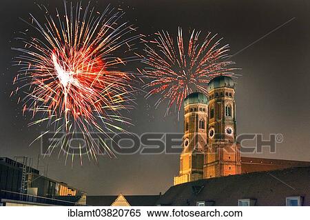 "Liebfrauenkirche or Cathedral of Our Dear Lady with fireworks, Munich, Bavaria, Germany, Europe" View Large Photo Image Stock Photography - "Liebfrauenkirche or Cathedral of Our Dear Lady with fireworks, Munich, Bavaria, Germany, Europe". Fotosearch