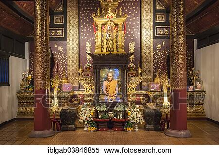 "Life-like statue of a revered monk, Wat Chedi Luang, Chiang Mai, Thailand, Asia" View Large Photo Image Stock Photography - "Life-like statue of a revered monk, Wat Chedi Luang, Chiang Mai, Thailand, Asia". Fotosearch
