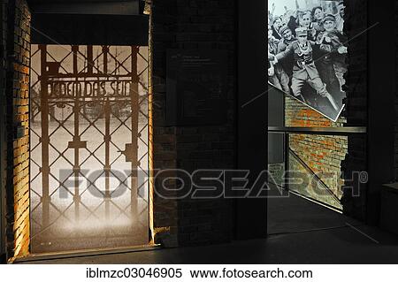 "Life-size photo of the gate of Buchenwald Concentration Camp, left, cheering German population, right, exhibition space in the Documentation Centre Nazi Party Rally Grounds, Nuremberg, Middle Franconia, Bavaria, Germany, Europe" View Large Photo Image Stock Photography - "Life-size photo of the gate of Buchenwald Concentration Camp, left, cheering German population, right, exhibition space in the Documentation Centre Nazi Party Rally Grounds, Nuremberg, Middle Franconia, Bavaria, Germany, Europe". Fotosearch