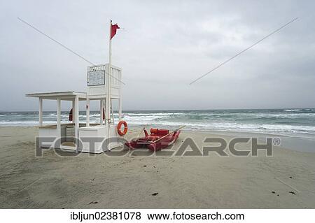 "Lifeguard tower and rescue boat during a storm warning on the beach of Simius, Villasimius, Sarrabus, Province of Cagliari, Sardinia, Italy, Europe" View Large Photo Image Stock Photo - "Lifeguard tower and rescue boat during a storm warning on the beach of Simius, Villasimius, Sarrabus, Province of Cagliari, Sardinia, Italy, Europe". Fotosearch