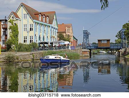 Stock Photo - "Lift bridge, Plau am See, Mecklenburg-Western Pomerania, Germany, Europe". Fotosearch