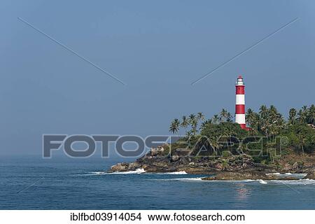 Picture - "Light house, Kovalam Beach, Kovalam, Kerala, India, Asia". Fotosearch