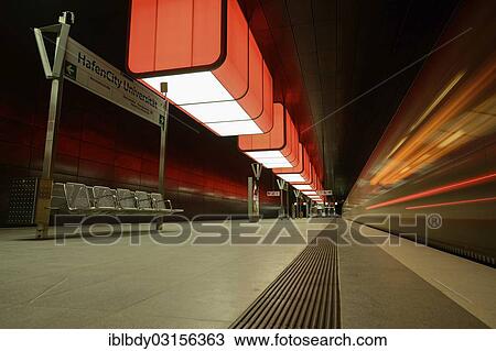 "Light installation in the subway station """"HafenCity University"""" of the Hamburg underground line U4, operator and developer is the Hamburger Hochbahn AG, Hamburg, Hamburg, Hamburg, Germany, Europe" View Large Photo Image Stock Image - "Light installation in the subway station """"HafenCity University"""" of the Hamburg underground line U4, operator and developer is the Hamburger Hochbahn AG, Hamburg, Hamburg, Hamburg, Germany, Europe". Fotosearch