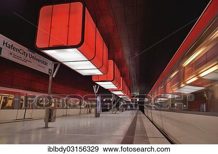 "Light installation in the subway station """"HafenCity University"""" of the Hamburg underground line U4, operator and developer is the Hamburger Hochbahn AG, Hamburg, Hamburg, Hamburg, Germany, Europe" View Large Photo Image Stock Photo - "Light installation in the subway station """"HafenCity University"""" of the Hamburg underground line U4, operator and developer is the Hamburger Hochbahn AG, Hamburg, Hamburg, Hamburg, Germany, Europe". Fotosearch