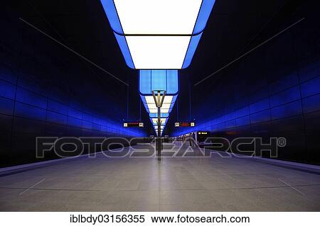 "Light installation in the subway station """"HafenCity University"""" of the Hamburg underground line U4, operator and developer is the Hamburger Hochbahn AG, Hamburg, Hamburg, Hamburg, Germany, Europe" View Large Photo Image Stock Photography - "Light installation in the subway station """"HafenCity University"""" of the Hamburg underground line U4, operator and developer is the Hamburger Hochbahn AG, Hamburg, Hamburg, Hamburg, Germany, Europe". Fotosearch