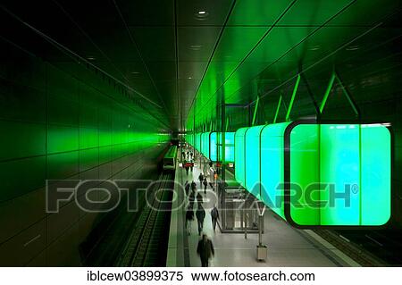 "Light installation in the U-Bahn HafenCity Universitat subway station, U4 subway line, HafenCity, Hamburg, Germany, Europe" View Large Photo Image Stock Photography - "Light installation in the U-Bahn HafenCity Universitat subway station, U4 subway line, HafenCity, Hamburg, Germany, Europe". Fotosearch