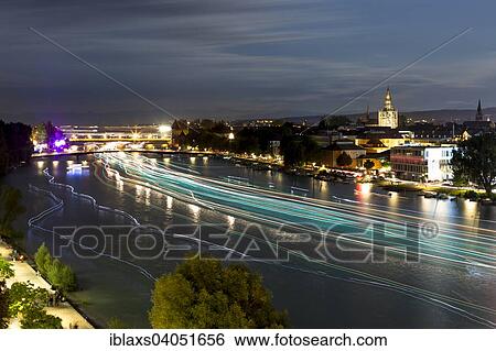 "Light tracers of ships on the Rhine River during the Seenachtfest Festival, Constance Minster at the rear, Konstanz, Baden-Wurttemberg, Germany, Europe" View Large Photo Image Stock Photograph - "Light tracers of ships on the Rhine River during the Seenachtfest Festival, Constance Minster at the rear, Konstanz, Baden-Wurttemberg, Germany, Europe". Fotosearch