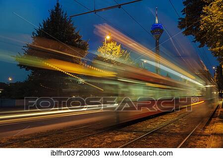 "Light traces of two trams at night, Dusseldorf, Rhineland, North Rhine-Westphalia, Germany, Europe" View Large Photo Image Stock Image - "Light traces of two trams at night, Dusseldorf, Rhineland, North Rhine-Westphalia, Germany, Europe". Fotosearch