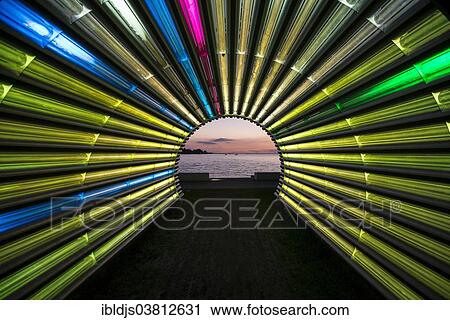 "Light tunnel by the artist Gerry Ammann, looking towards Lake Constance, at sunset, Bregenz, Vorarlberg, Austria, Europe" View Large Photo Image Stock Image - "Light tunnel by the artist Gerry Ammann, looking towards Lake Constance, at sunset, Bregenz, Vorarlberg, Austria, Europe". Fotosearch