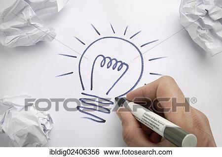 Lightbulb drawn onto paper whilst brainstorming for an idea View Large Photo Image Stock Photograph - Lightbulb drawn onto paper whilst brainstorming for an idea. Fotosearch