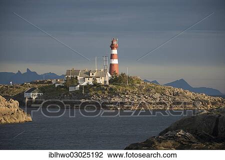 "Lighthouse and buildings in the evening light, Ort und Inselgruppe Skrova, Gemeinde Vagan, Inselgruppe Lofoten,, Nordland, Northern Norway, Norway, Europe" View Large Photo Image Stock Image - "Lighthouse and buildings in the evening light, Ort und Inselgruppe Skrova, Gemeinde Vagan, Inselgruppe Lofoten,, Nordland, Northern Norway, Norway, Europe". Fotosearch