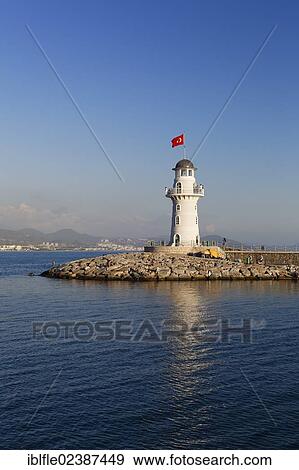 "Lighthouse at the port of Alanya, Antalya, Turkish Riviera, Turkey, Asia" View Large Photo Image Stock Photo - "Lighthouse at the port of Alanya, Antalya, Turkish Riviera, Turkey, Asia". Fotosearch