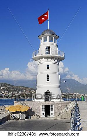 "Lighthouse at the port of Alanya, Antalya, Turkish Riviera, Turkey, Asia" View Large Photo Image Stock Photography - "Lighthouse at the port of Alanya, Antalya, Turkish Riviera, Turkey, Asia". Fotosearch