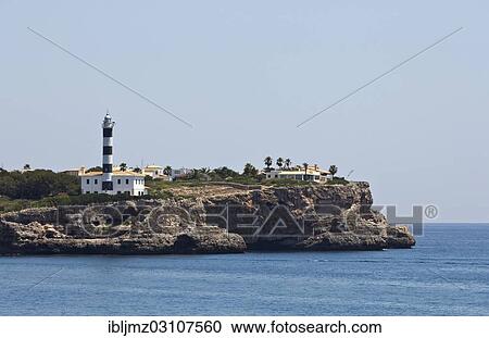 "Lighthouse, Cala Marcal, Mallorca, Majorca, Balearic Islands, Spain, Europe" View Large Photo Image Stock Image - "Lighthouse, Cala Marcal, Mallorca, Majorca, Balearic Islands, Spain, Europe". Fotosearch