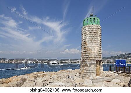 Stock Photograph - "Lighthouse, Cannes, French Riviera, Provence-Alpes-Cote d'Azur, France, Europe". Fotosearch