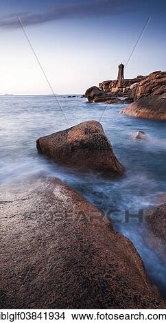 Picture - "Lighthouse, Cote de Granit Rose, Ploumanach, Ploumanacâ€™h, Brittany, France, Europe". Fotosearch