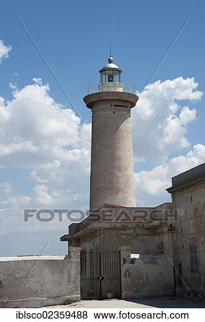 Stock Photo - "Lighthouse, Molo di Ponente, Marsala, Trapani Province, Sicily, Italy, Europe". Fotosearch