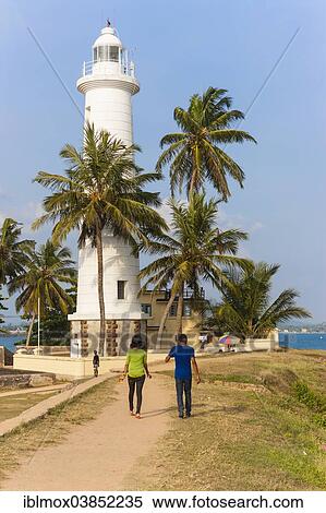 Stock Photography - "Lighthouse near the city of Galle, Fort Galle, Pettigalawatta region, Southern Province, Sri Lanka, Asia". Fotosearch