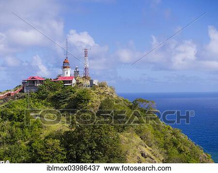 Stock Photo - "Lighthouse, near Vieux Fort, Saint Lucia, North America". Fotosearch