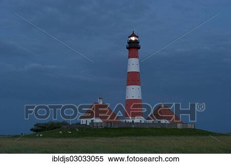 "Lighthouse, night scene, Westerheversand, Westerhever, Eiderstedt, North Frisia, Schleswig-Holstein, Germany, Europe" View Large Photo Image Stock Photography - "Lighthouse, night scene, Westerheversand, Westerhever, Eiderstedt, North Frisia, Schleswig-Holstein, Germany, Europe". Fotosearch
