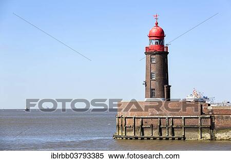 "Lighthouse Nordmolenfeuer, Geeste mouth, Weser, Alter Vorhafen, harbor entrance, Bremerhaven, Bremen, Germany, Europe" View Large Photo Image Stock Photography - "Lighthouse Nordmolenfeuer, Geeste mouth, Weser, Alter Vorhafen, harbor entrance, Bremerhaven, Bremen, Germany, Europe". Fotosearch