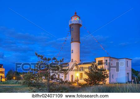 "Lighthouse of Timmendorfer Strand at night, Poel island, Mecklenburg-Western Pomerania, Germany, Europe" View Large Photo Image Stock Photo - "Lighthouse of Timmendorfer Strand at night, Poel island, Mecklenburg-Western Pomerania, Germany, Europe". Fotosearch