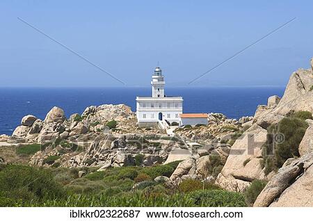 Stock Photo - "Lighthouse on cape Capo Testa, Santa Teresa di Gallura, Sardinia, Italy, Europe". Fotosearch