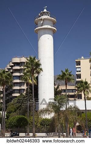 "Lighthouse on the promenade in Marbella, Costa del Sol, Andalusia, Spain, Europe, PublicGround, Europe" View Large Photo Image Stock Image - "Lighthouse on the promenade in Marbella, Costa del Sol, Andalusia, Spain, Europe, PublicGround, Europe". Fotosearch