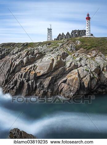 "Lighthouse Pointe De St-Mathieu with the Military tower and Abbey, Brittany, France, Europe" View Large Photo Image Stock Photography - "Lighthouse Pointe De St-Mathieu with the Military tower and Abbey, Brittany, France, Europe". Fotosearch
