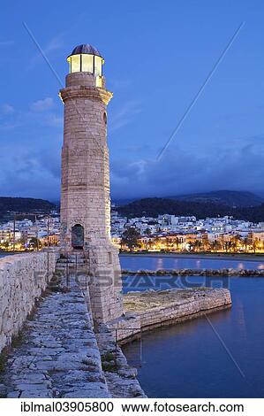 "Lighthouse, Venetian harbour, Rethymnon, Crete, Greece, Europe" View Large Photo Image Stock Image - "Lighthouse, Venetian harbour, Rethymnon, Crete, Greece, Europe". Fotosearch