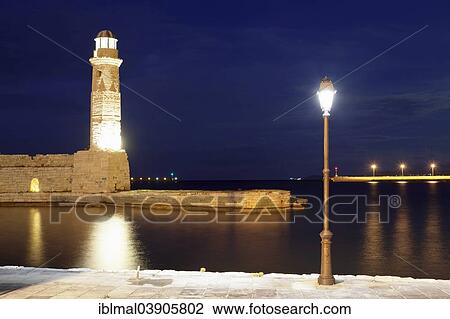 "Lighthouse, Venetian harbour, Rethymnon, Crete, Greece, Europe" View Large Photo Image Stock Image - "Lighthouse, Venetian harbour, Rethymnon, Crete, Greece, Europe". Fotosearch