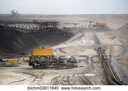 Stock Image - "Lignite mining, Welzow-Sud open pit, Welzow, Brandenburg, Germany, Europe". Fotosearch