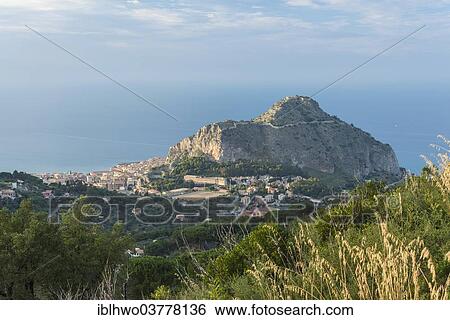 "Limestone rock Rocca di Cefalu with the town of Cefalu, Palermo, Sicily, Italy, Europe" View Large Photo Image Stock Photograph - "Limestone rock Rocca di Cefalu with the town of Cefalu, Palermo, Sicily, Italy, Europe". Fotosearch